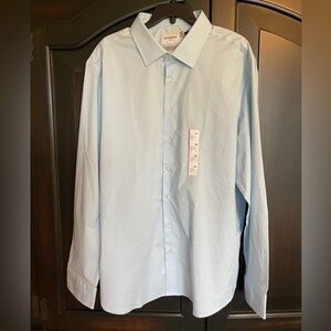 NWT Goodfellow Men’s Dress Shirt Sz XXL 18-18.5 Light Blue Long Sleeve Stretch